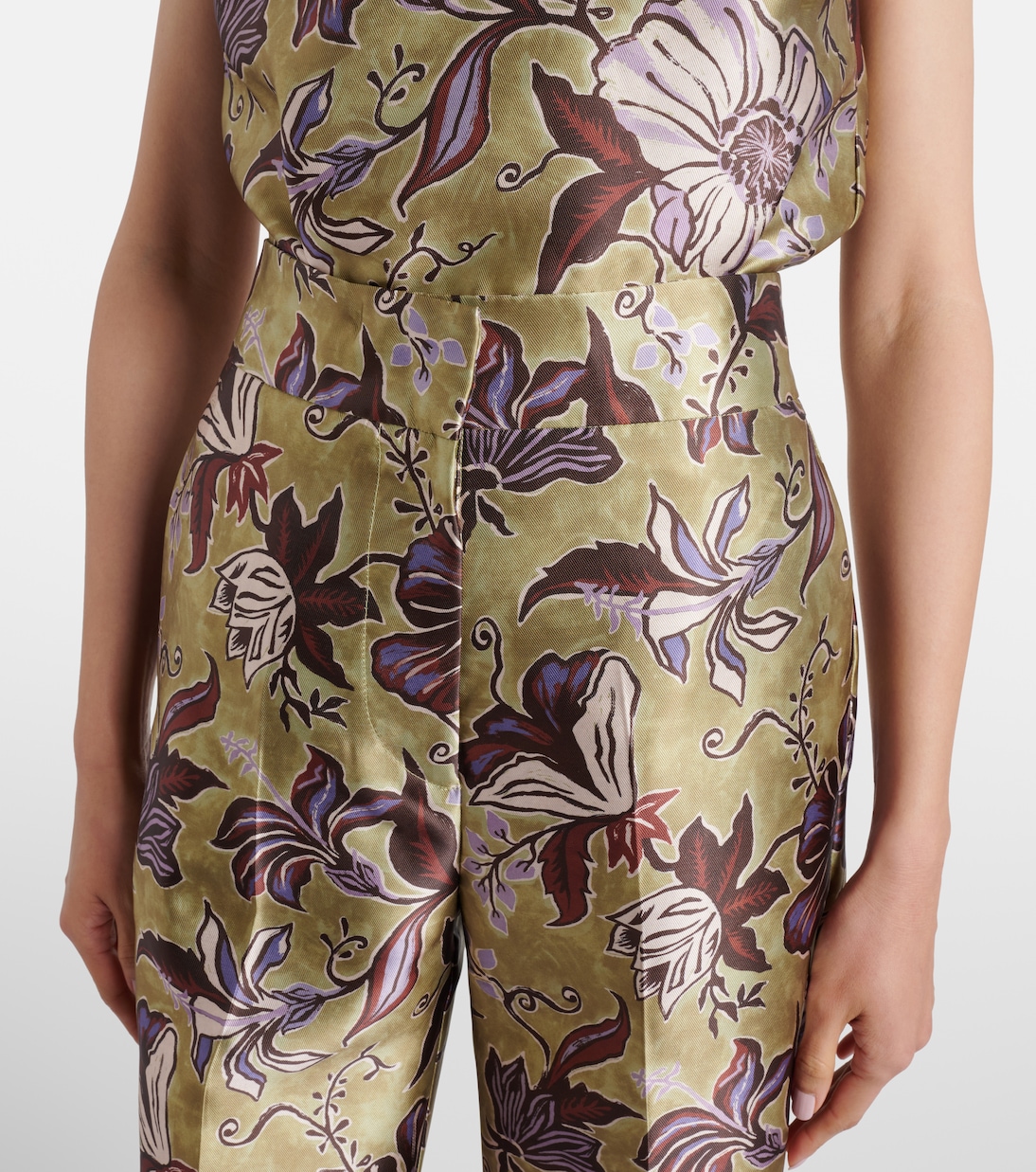Citron floral cropped pants | Alémais