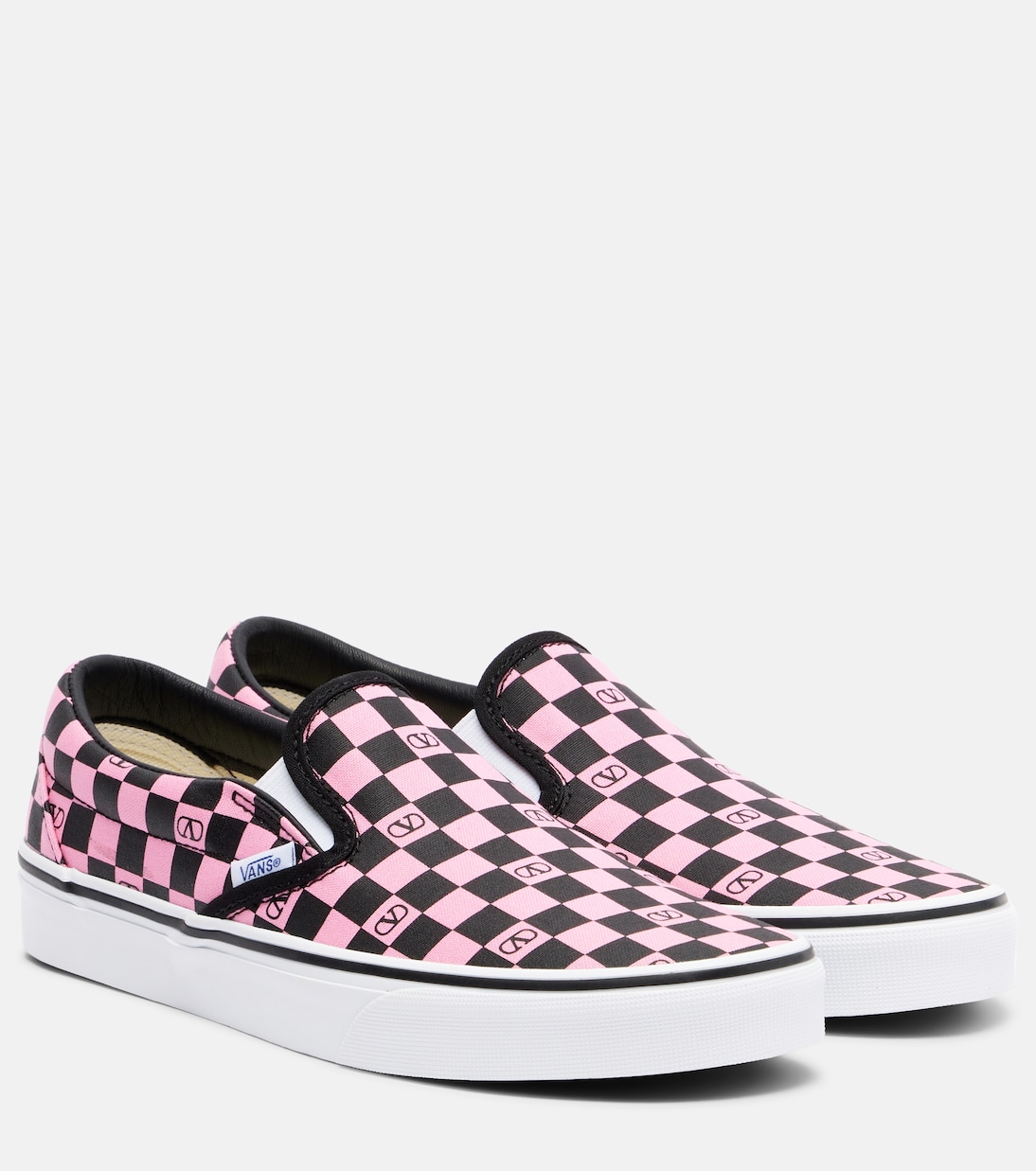 x Vans VLogo checked canvas slip-on sneakers | Valentino Garavani
