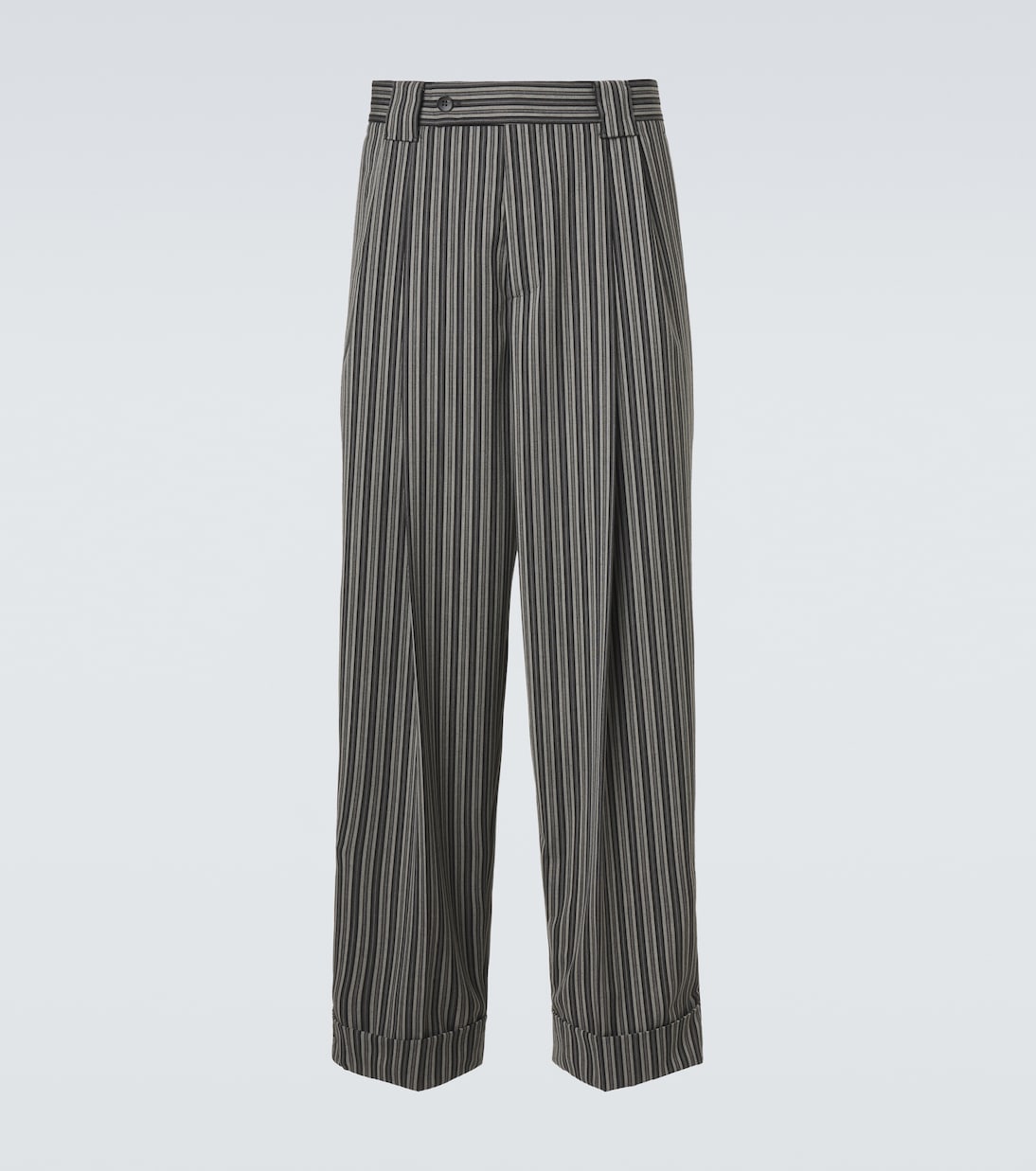 Striped virgin wool straight pants | Versace