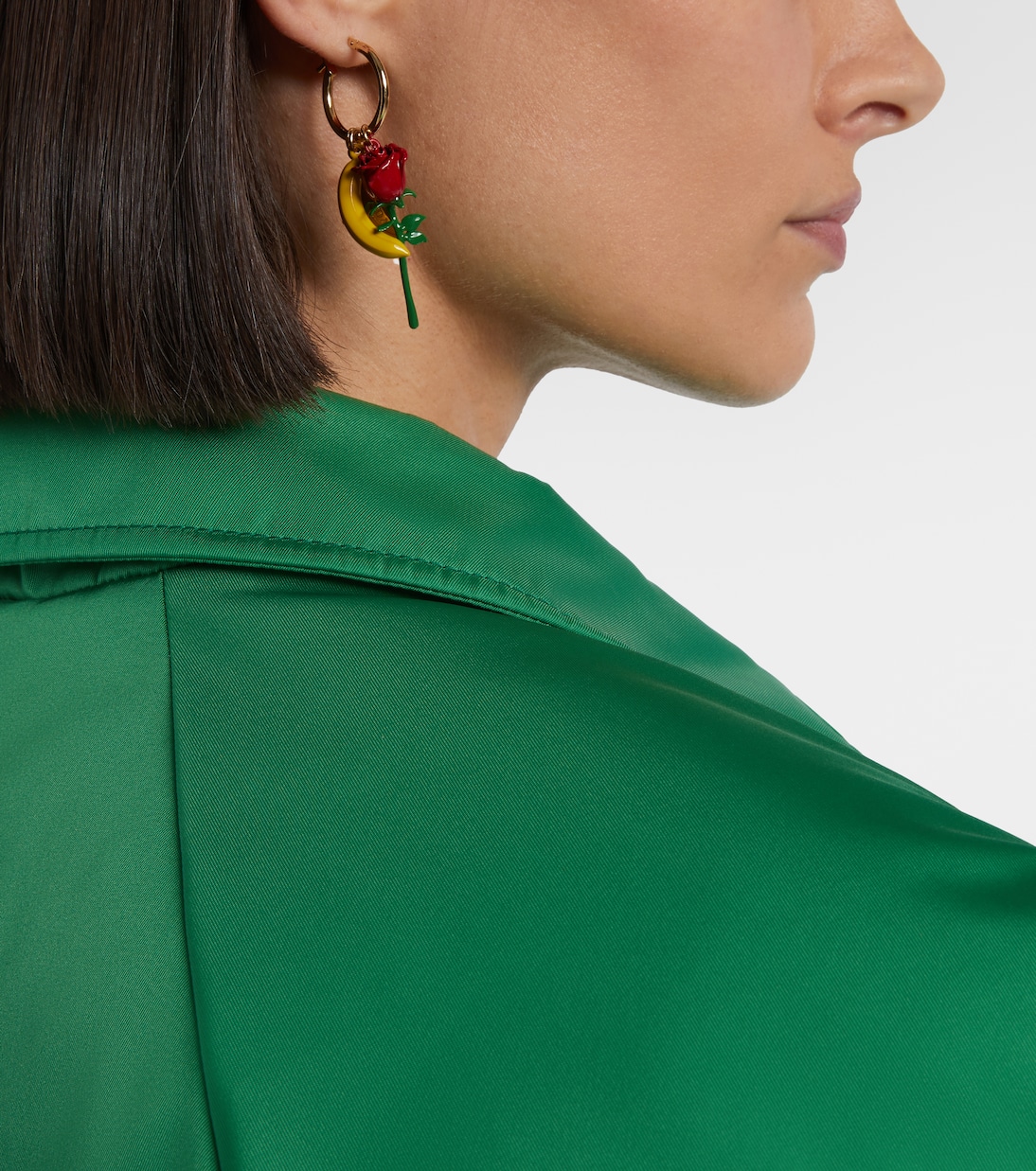 Embellished enamel hoop earrings | Prada