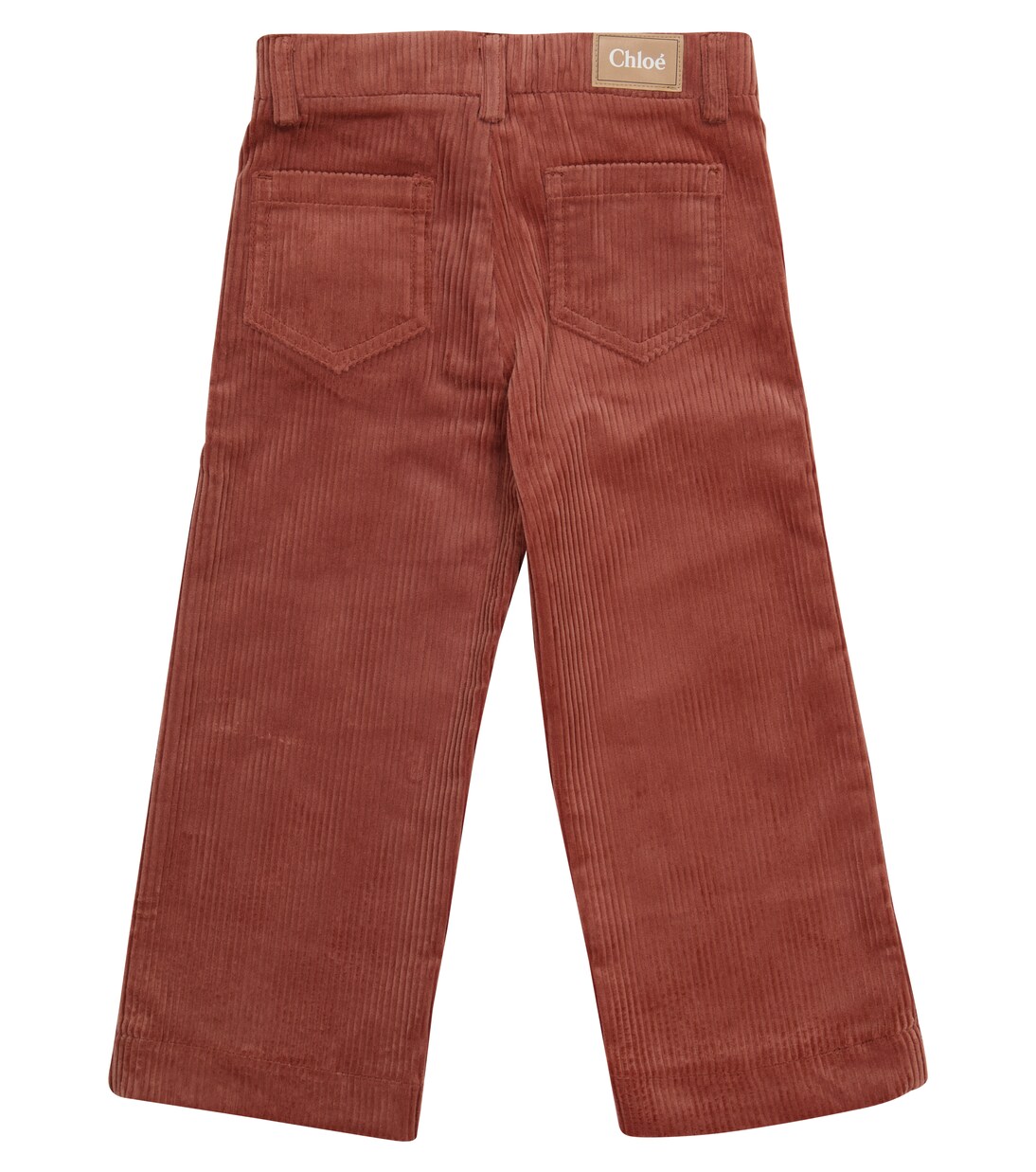 Pantalon droit en velours côtelé en coton extensible | Chloé Kids