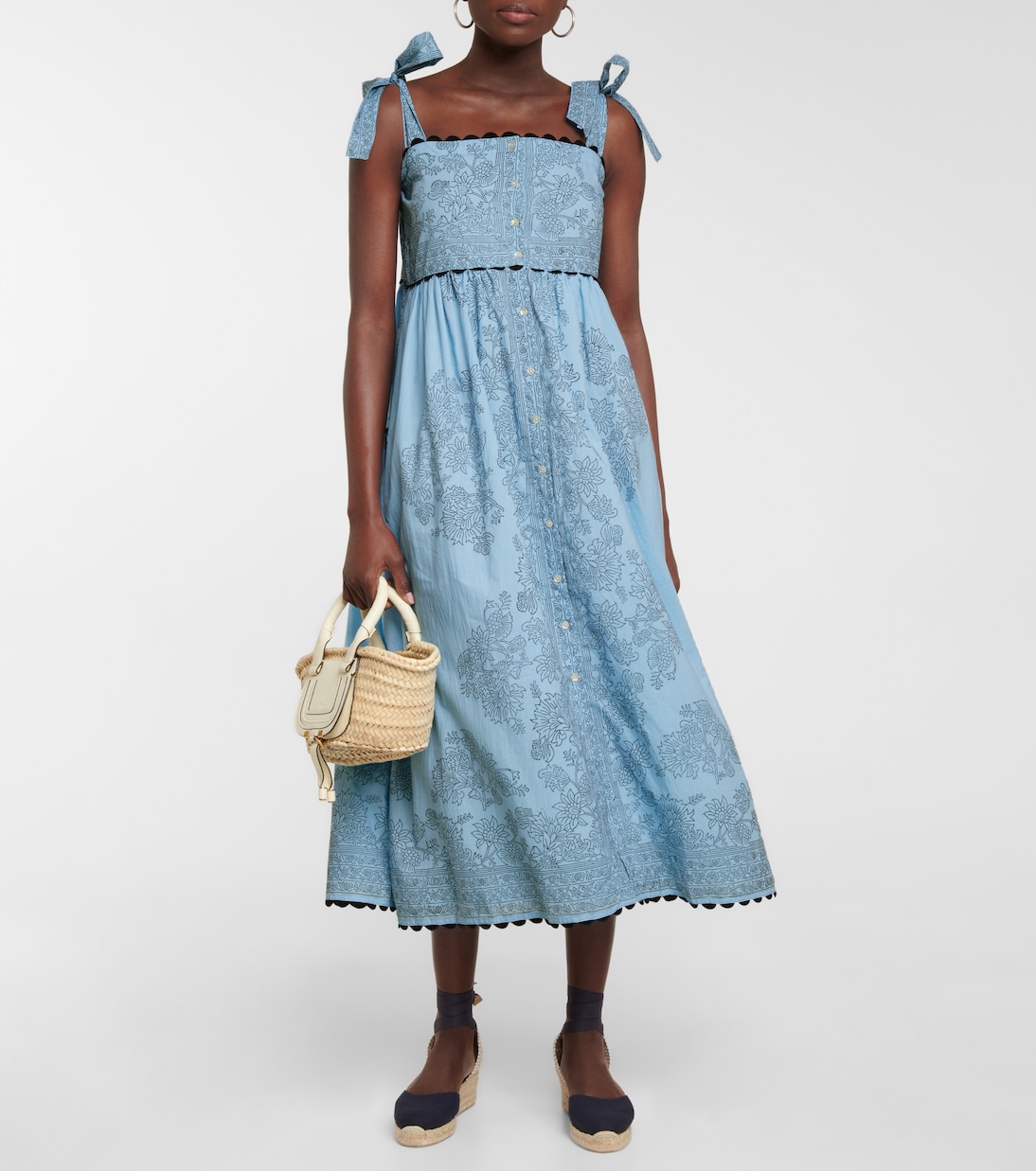 Bedrucktes Midikleid aus Baumwolle | Juliet Dunn