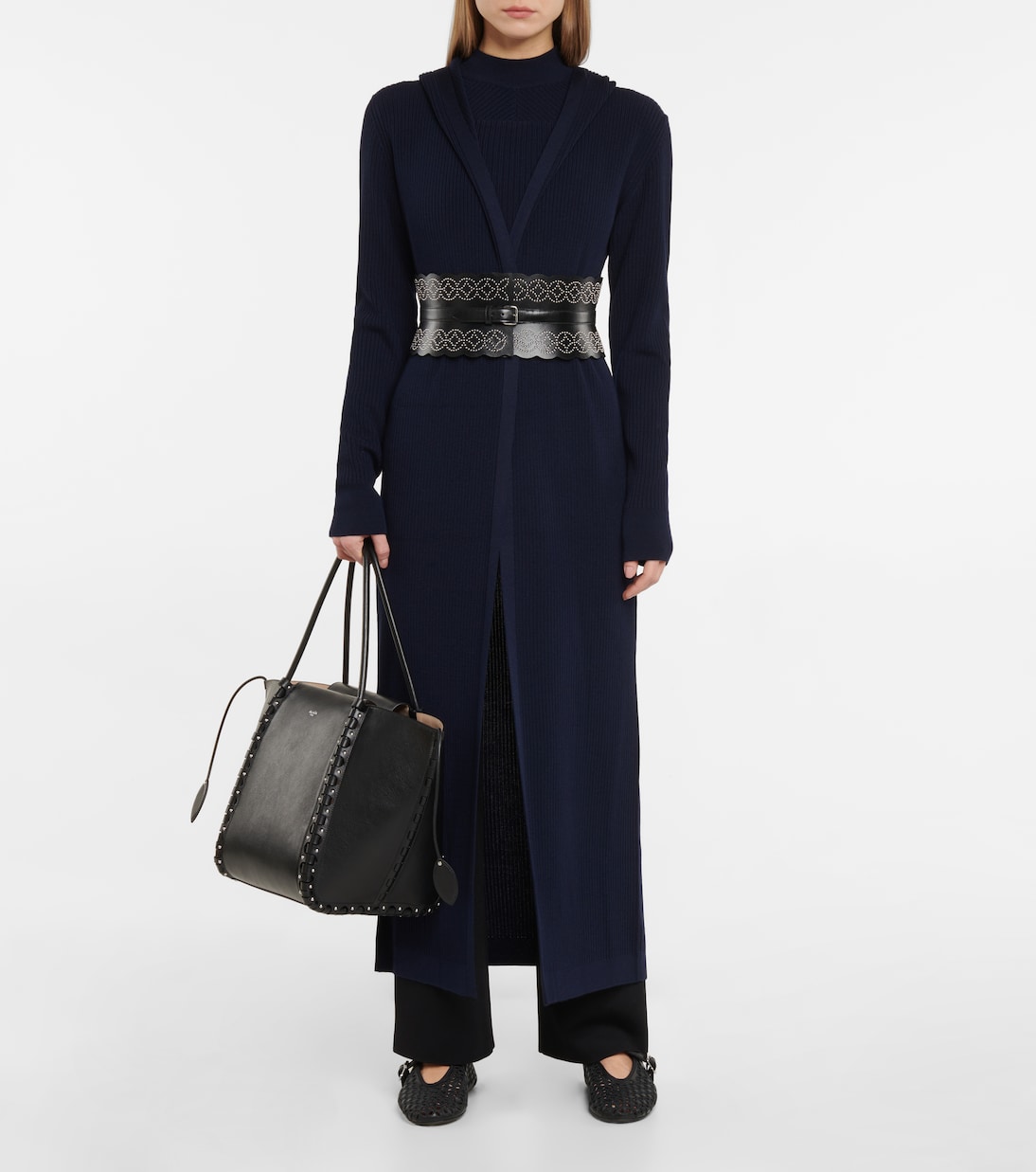 Cardigan in misto lana con cappuccio | Alaïa