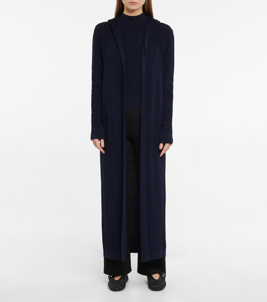 Cardigan in misto lana con cappuccio | Alaïa
