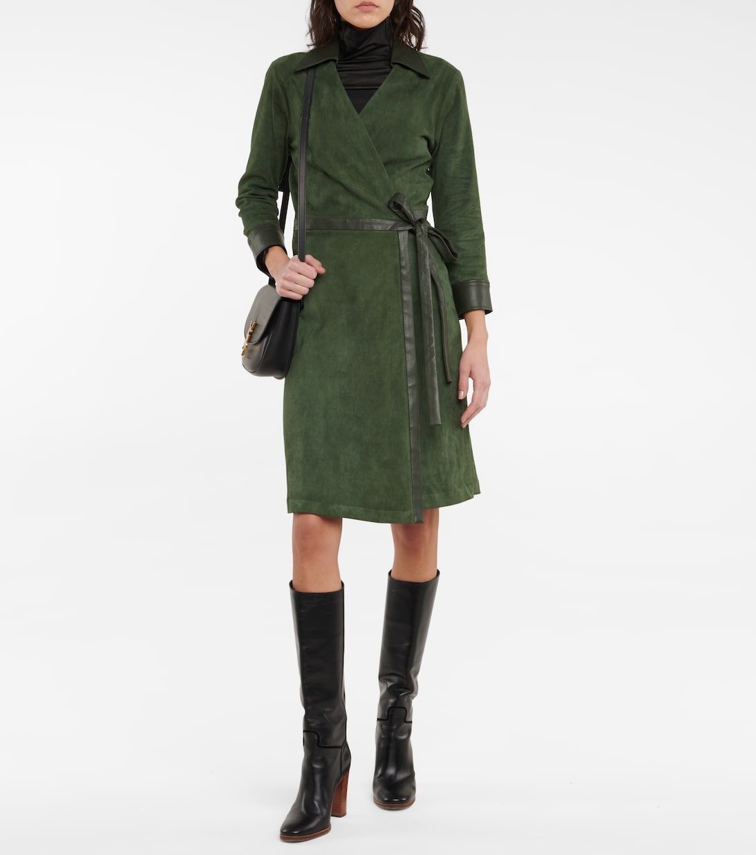 Ross suede wrap midi dress | Stouls