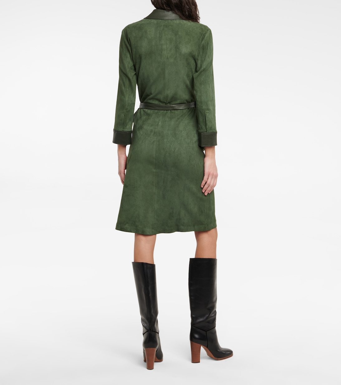 Ross suede wrap midi dress | Stouls