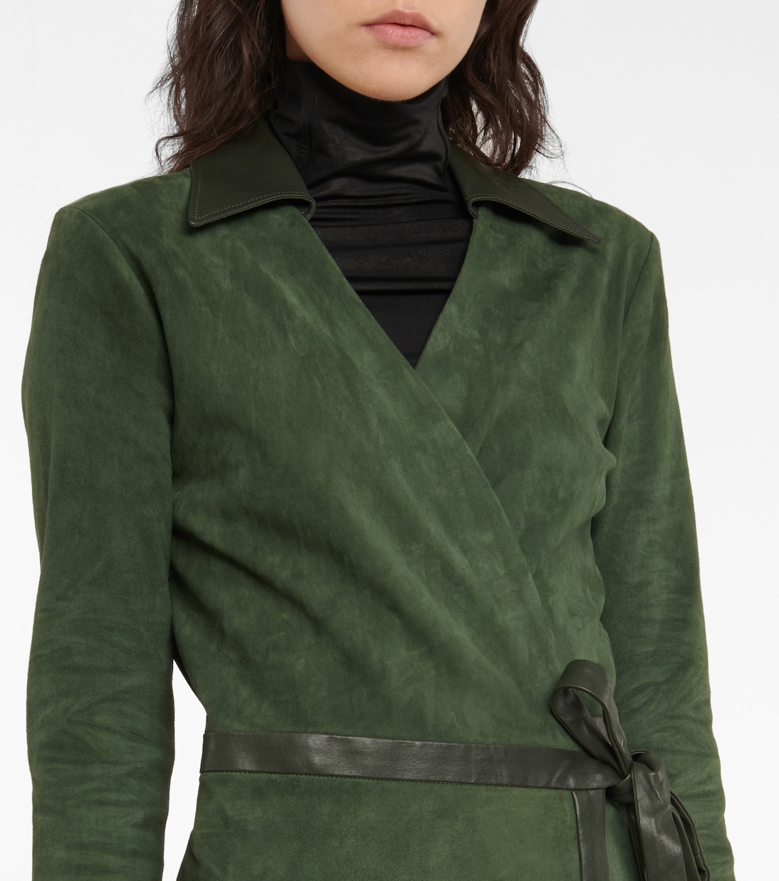 Ross suede wrap midi dress | Stouls