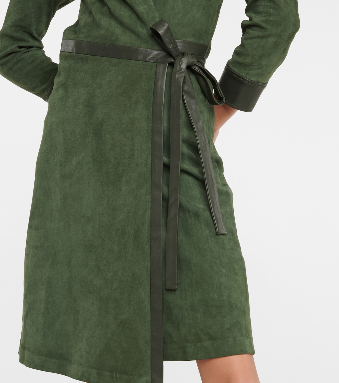 Ross suede wrap midi dress | Stouls