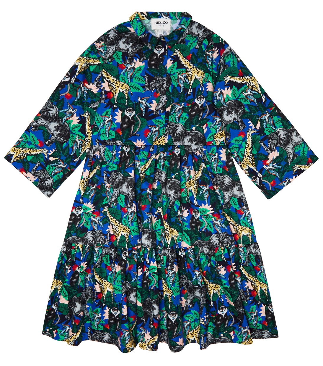 Robe chemise imprimée en coton | Kenzo Kids