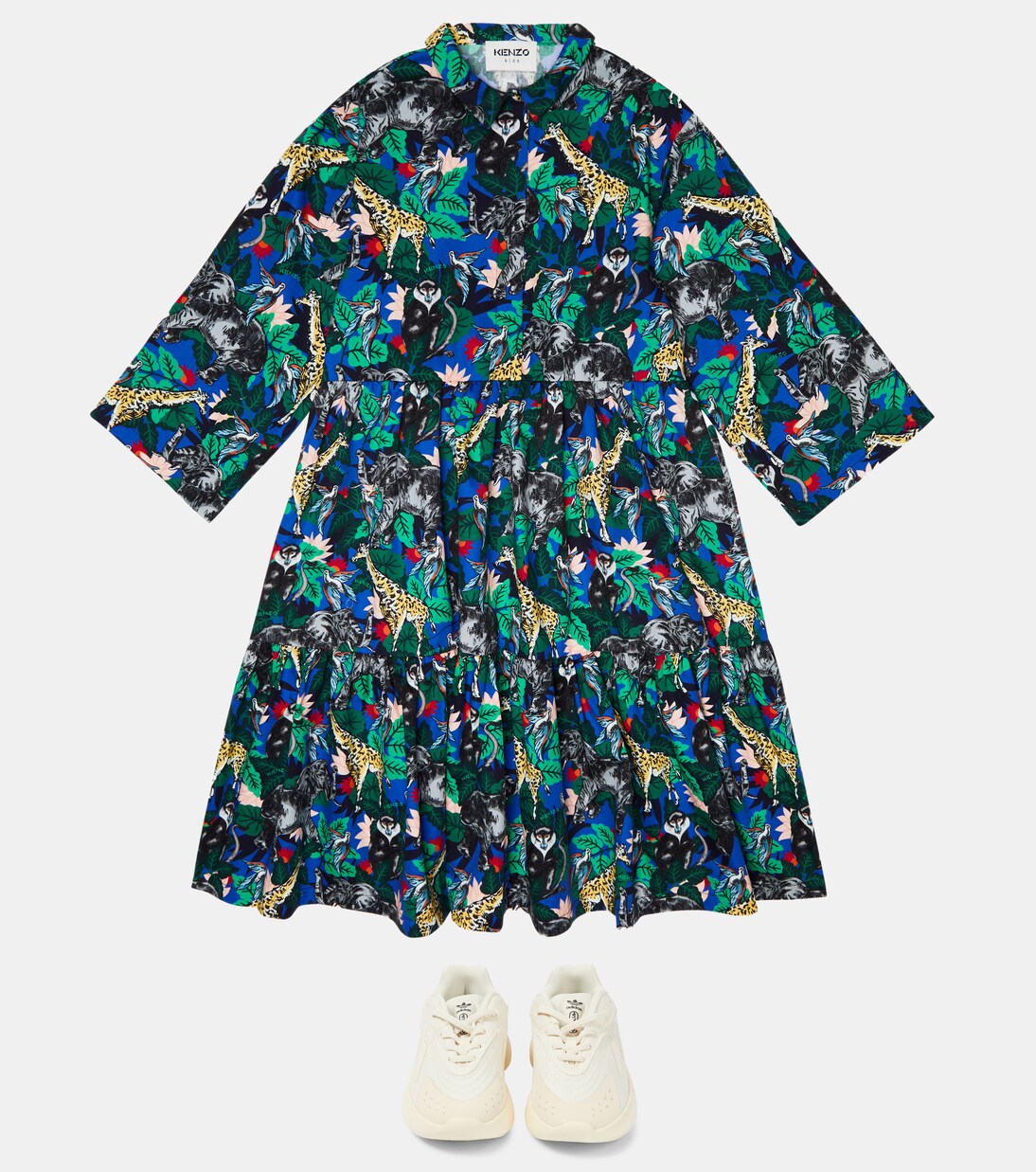 Robe chemise imprimée en coton | Kenzo Kids