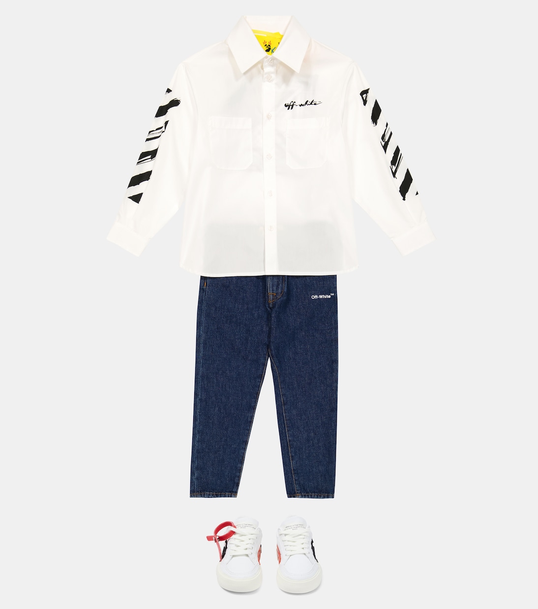 Camisa en popelín de algodón estampada | Off-White Kids