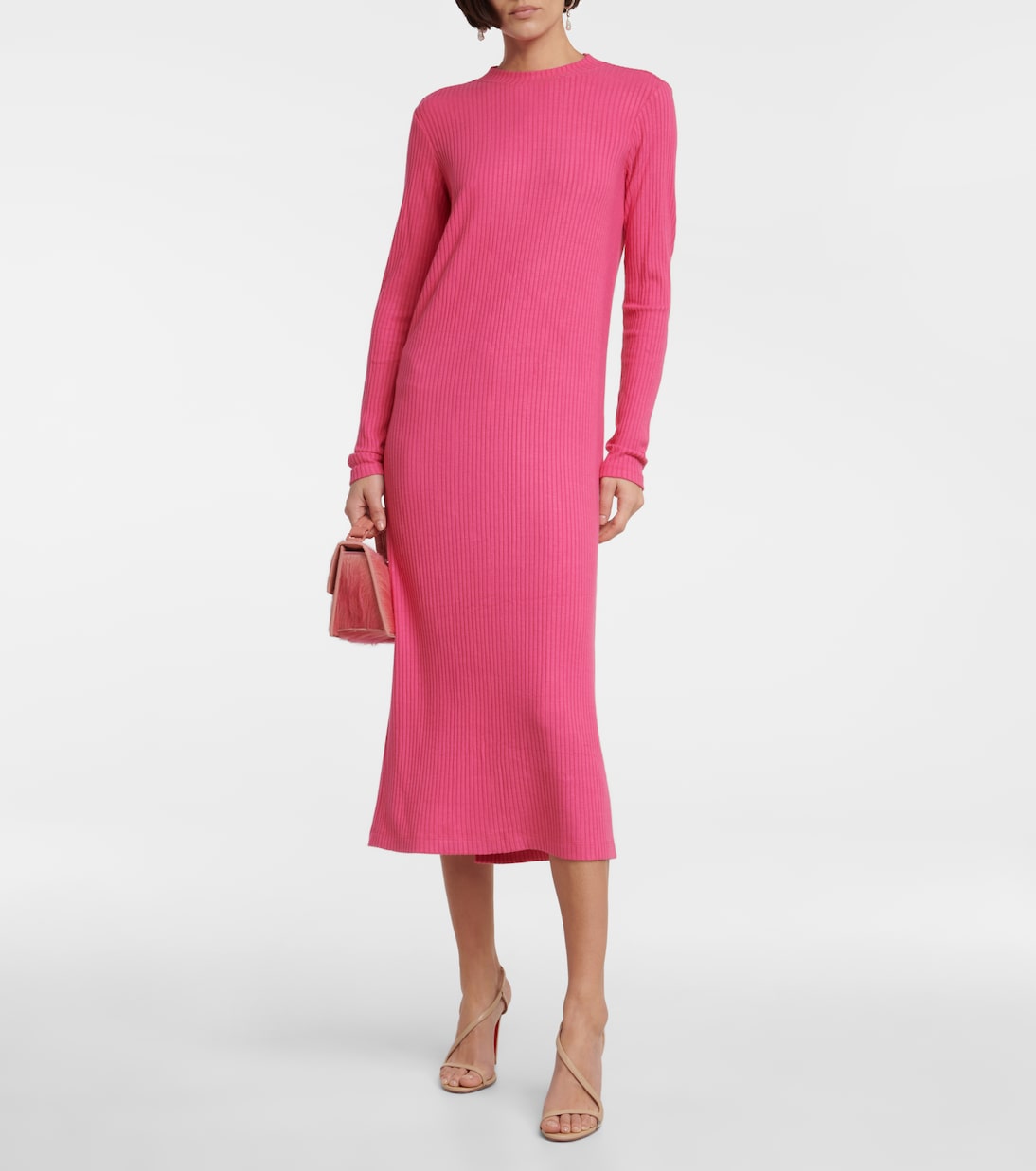 Ember ribbed-knit midi dress | Velvet