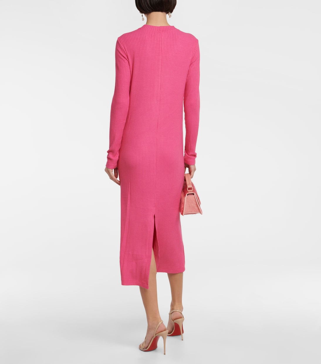 Ember ribbed-knit midi dress | Velvet