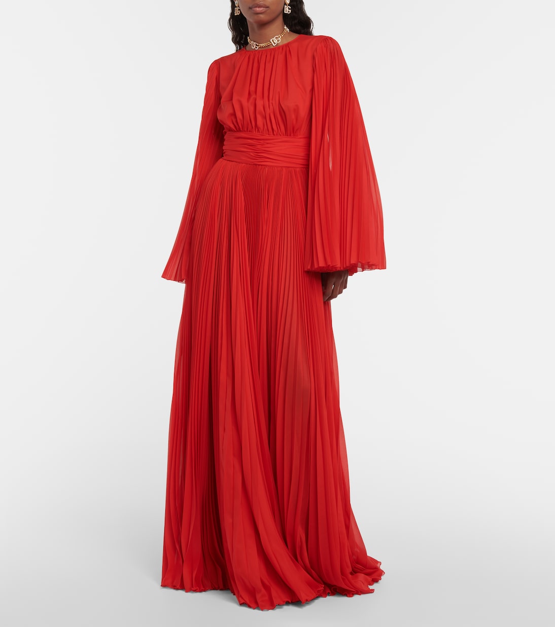 Abito lungo a pieghe | Dolce&Gabbana
