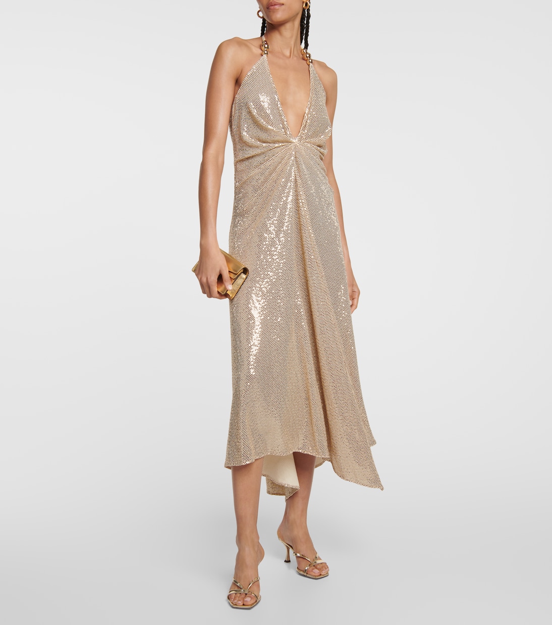 Sequined gathered midi dress | Dodo Bar Or