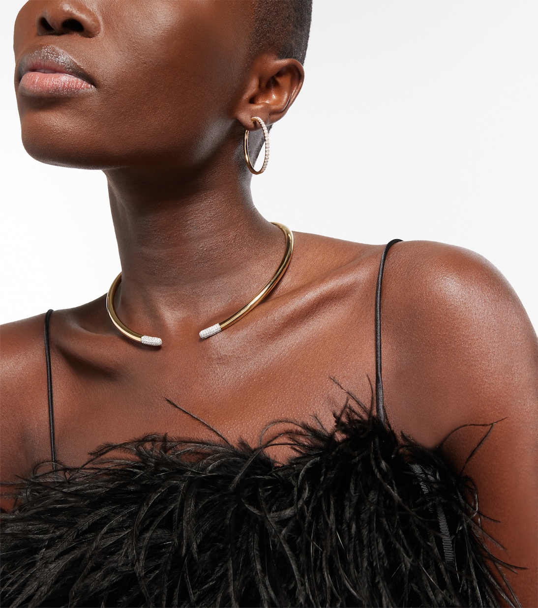 Collier Tube en or 14 ct et diamants | Rainbow K