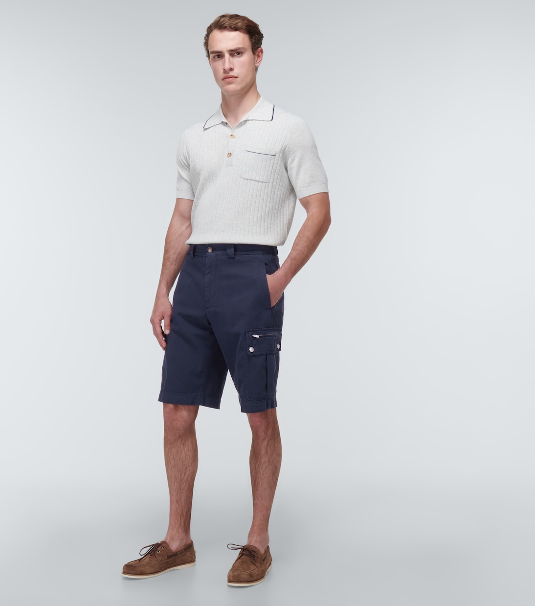 Shorts cargo en gabardina de algodón | Brunello Cucinelli