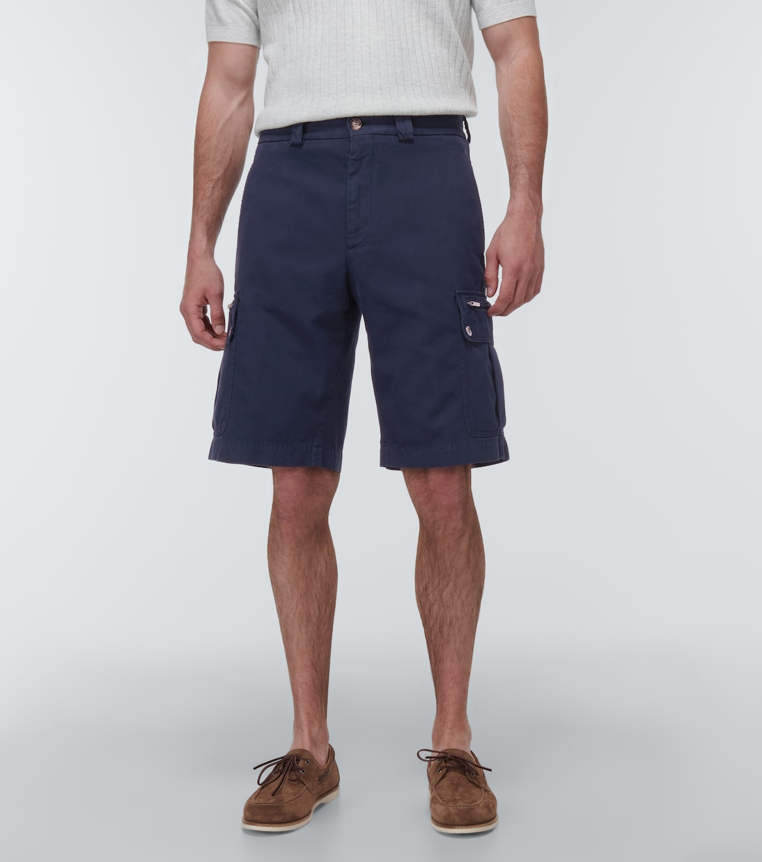 Shorts cargo en gabardina de algodón | Brunello Cucinelli