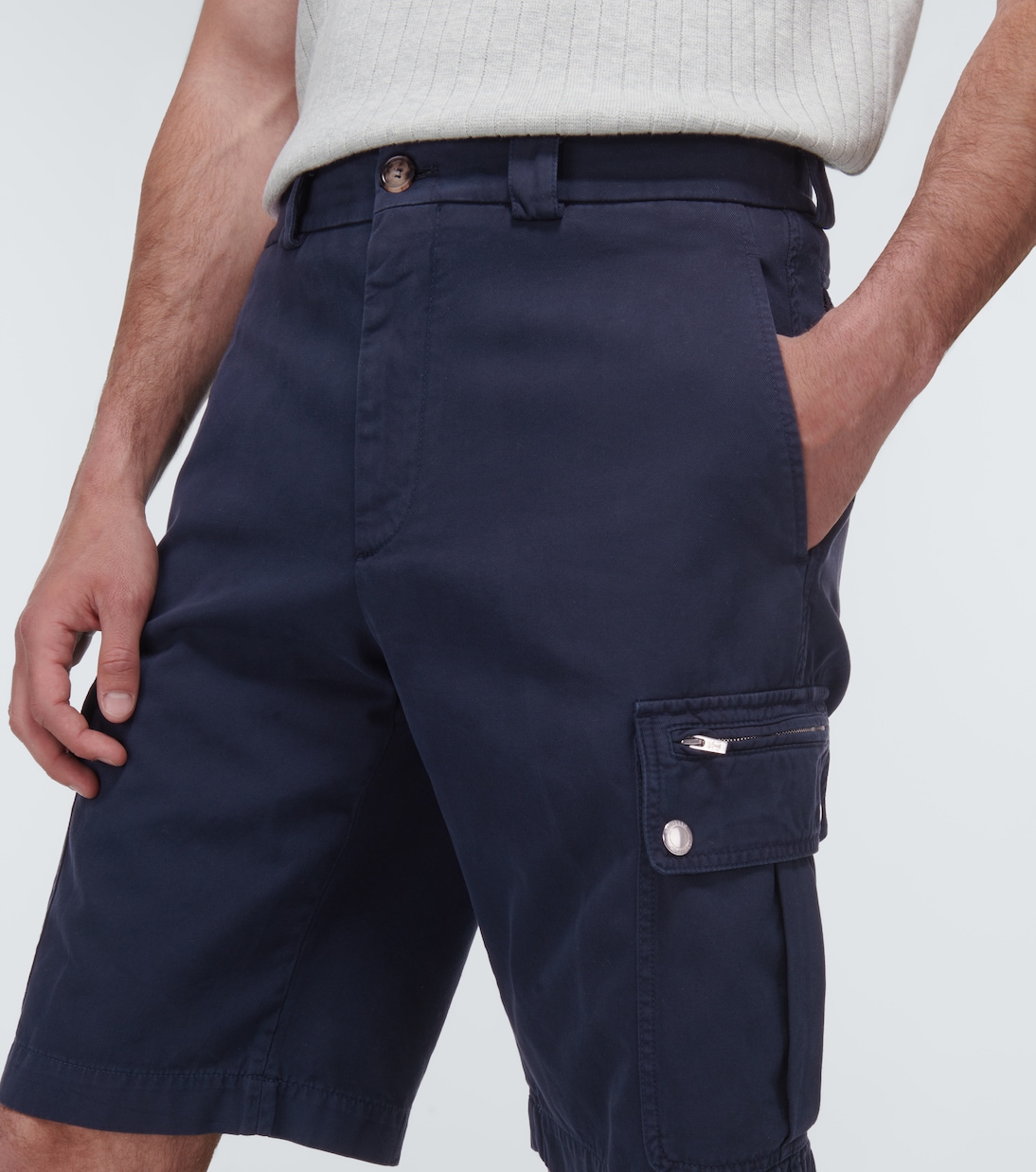 Shorts cargo en gabardina de algodón | Brunello Cucinelli