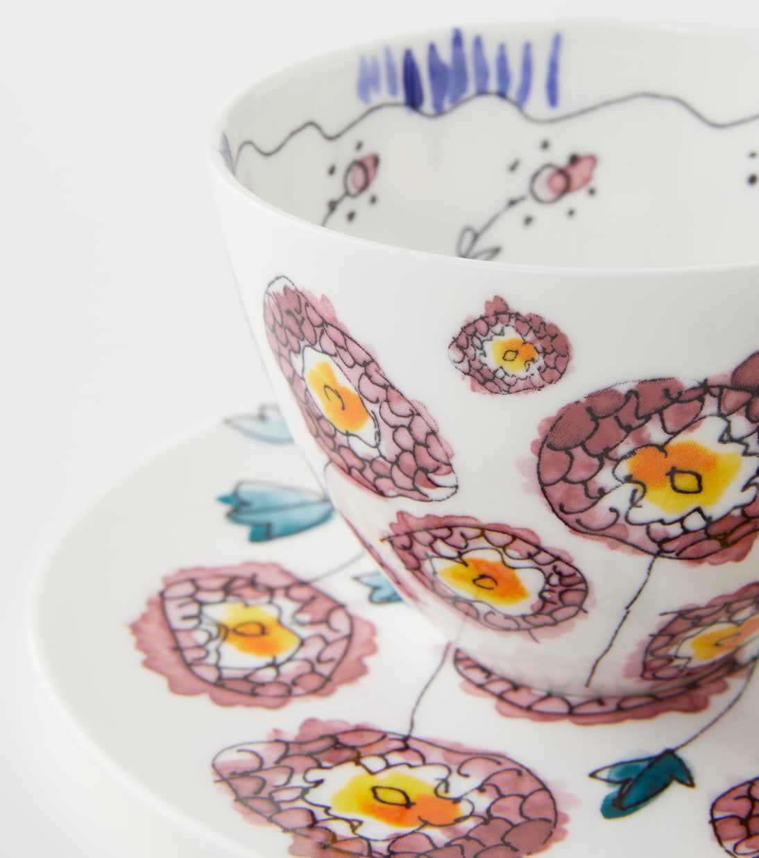 x Marni Anemone Milk set of 2 cappuccino cups and saucers | Serax