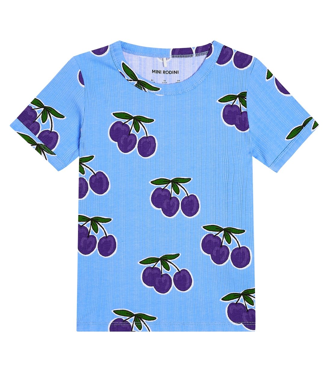 T-shirt in cotone a coste con stampa | Mini Rodini