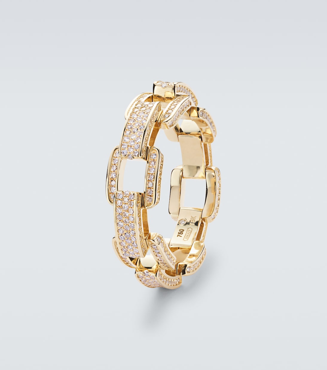 Ring Deco Link aus 18kt Gelbgold mit Diamanten | Shay Jewelry