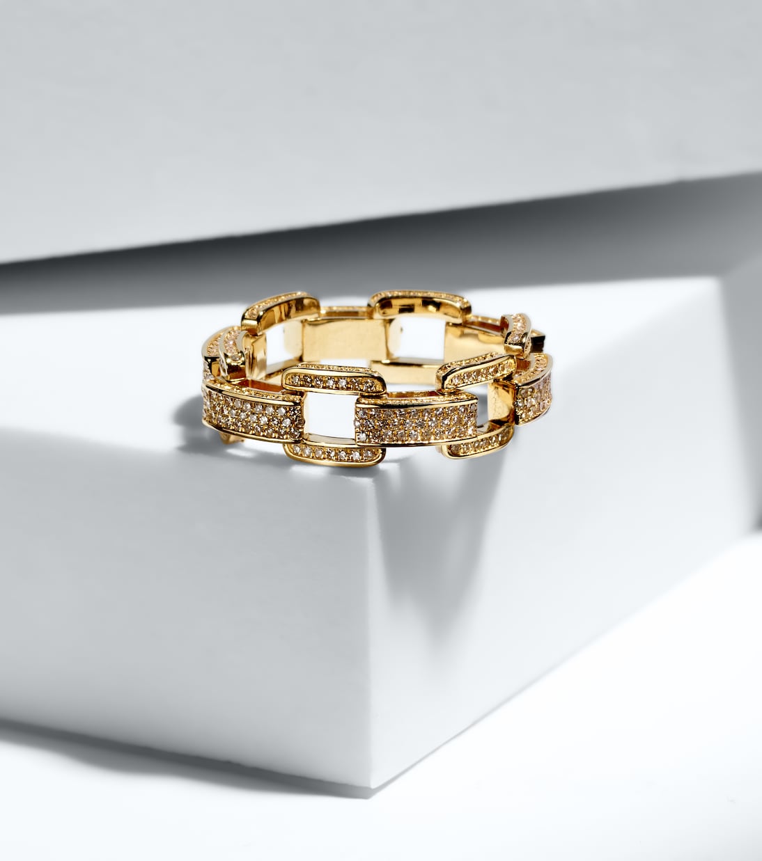 Ring Deco Link aus 18kt Gelbgold mit Diamanten | Shay Jewelry