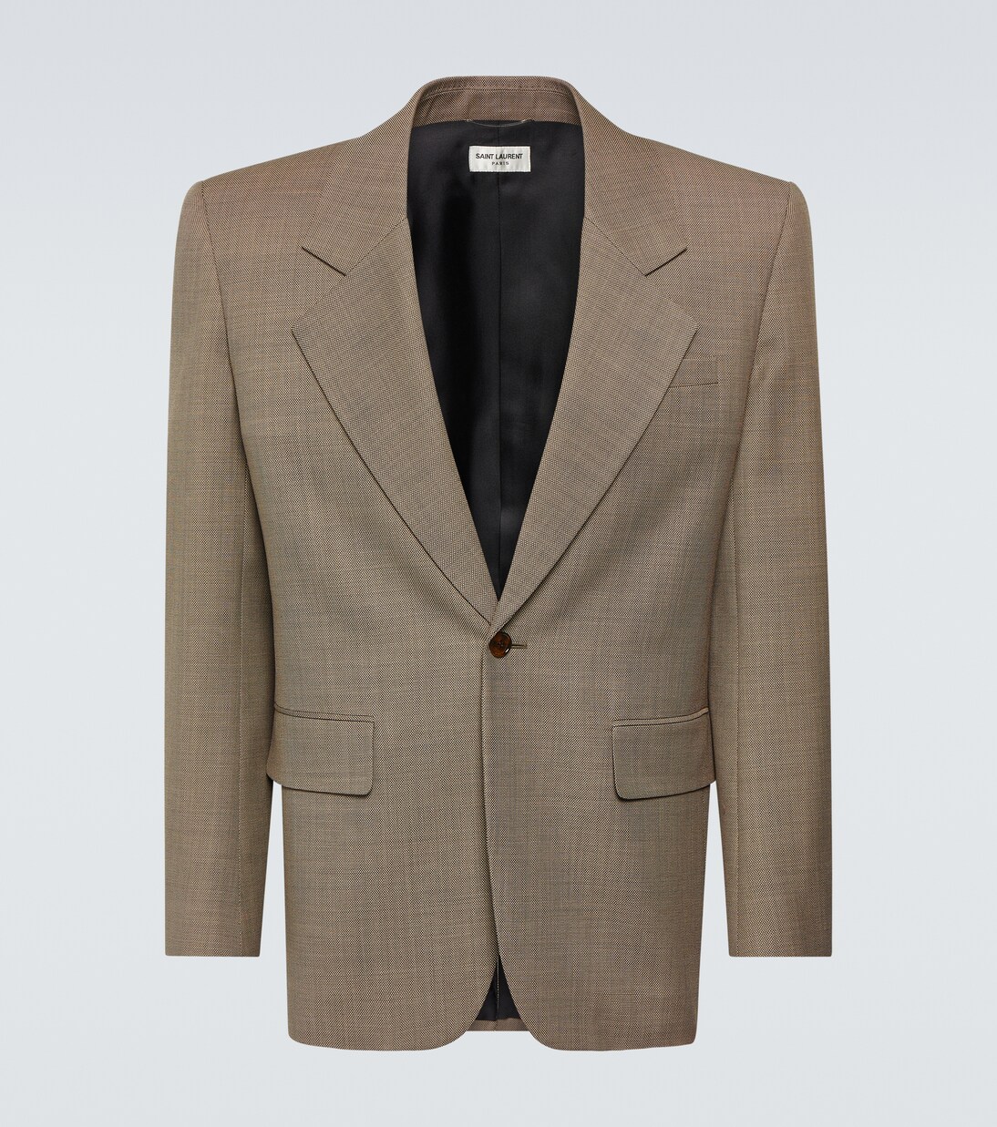 Saint Barth Single-Breasted Linen Blazer with Single Button Fastening and Two Pockets - Oatmeal