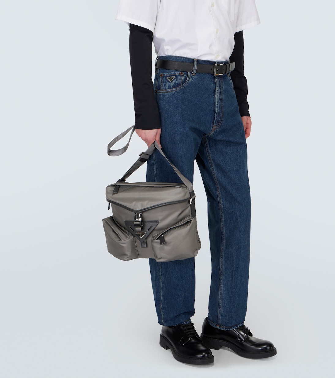 Messenger Bag aus Re-Nylon mit Leder | Prada