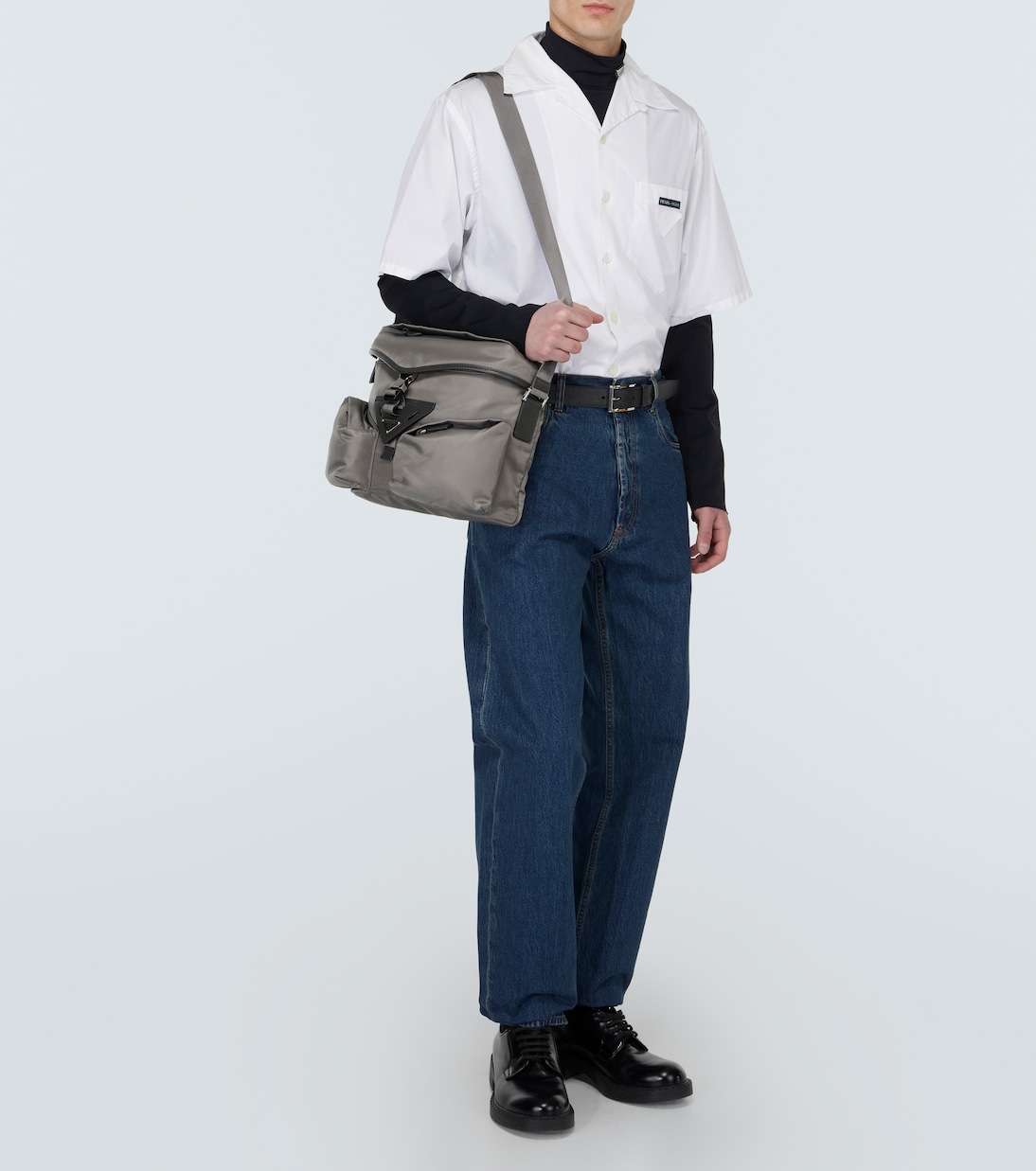 Messenger Bag aus Re-Nylon mit Leder | Prada