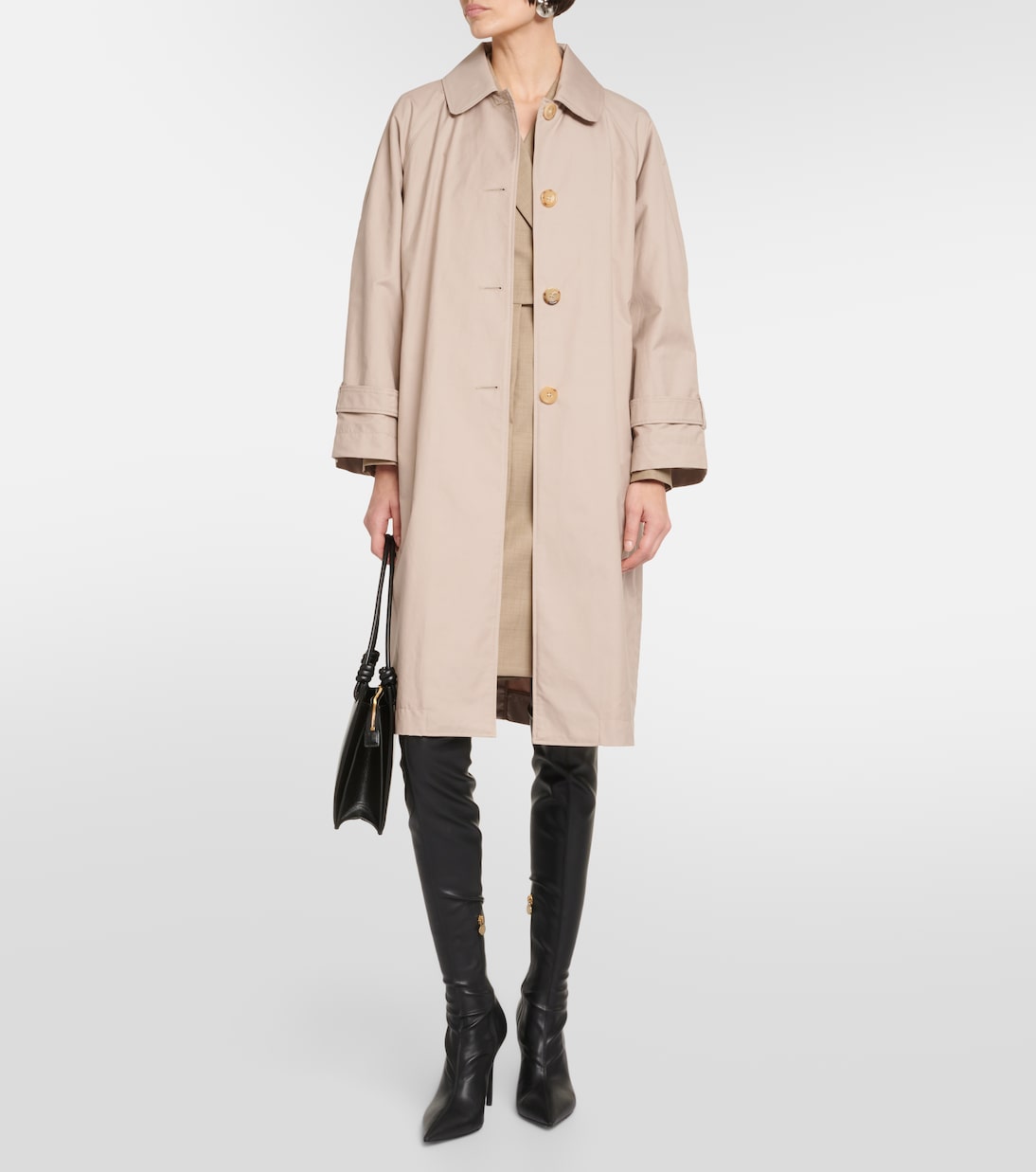 コート MAX MARA THE CUBE 'Ctrench' trench coat Brown The Cube cotton-blend twill trench coat in brown - Max Mara