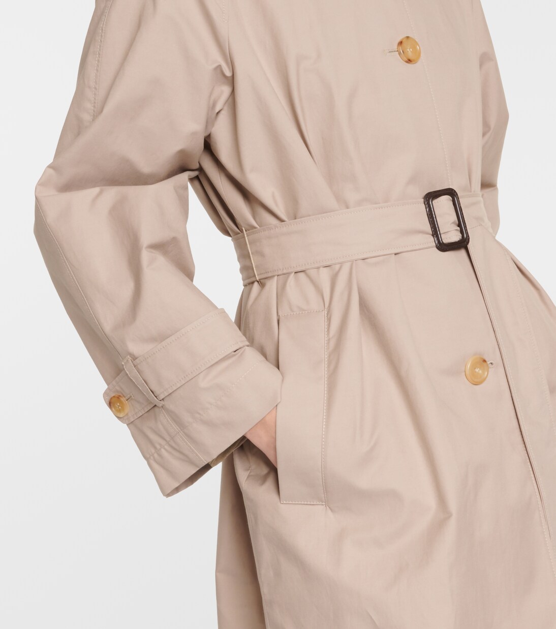 The Cube cotton-blend twill trench coat in brown - Max Mara The Cube cotton-blend twill trench coat in brown - Max Mara