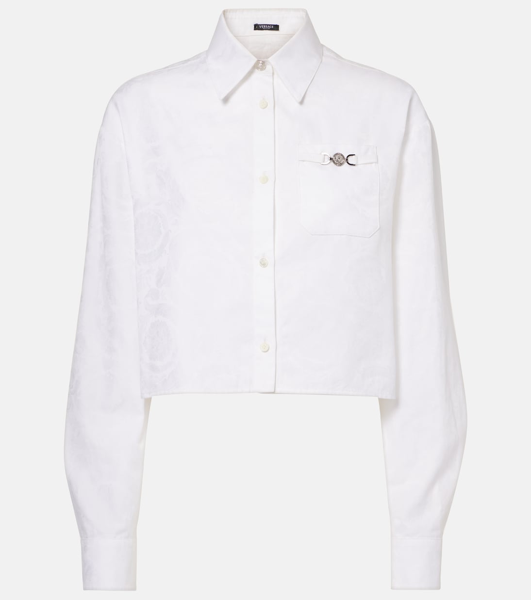 Camiseta Corta de Algodón Jacquard Barocco para Jóvenes, Estilo Versace