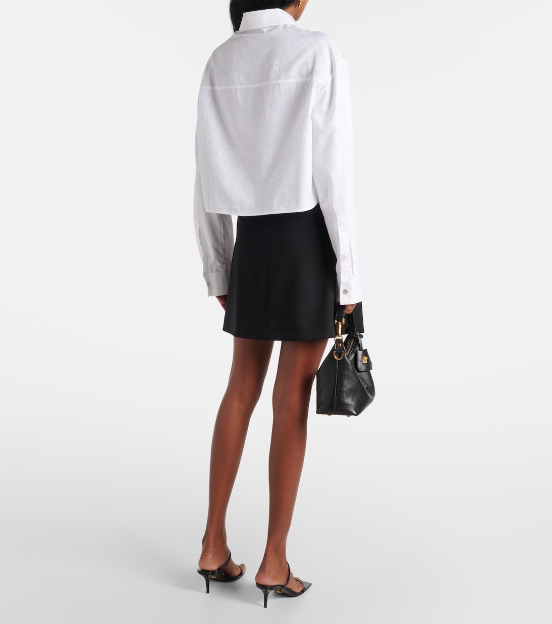Camiseta Corta de Algodón Jacquard Barocco para Jóvenes, Estilo Versace