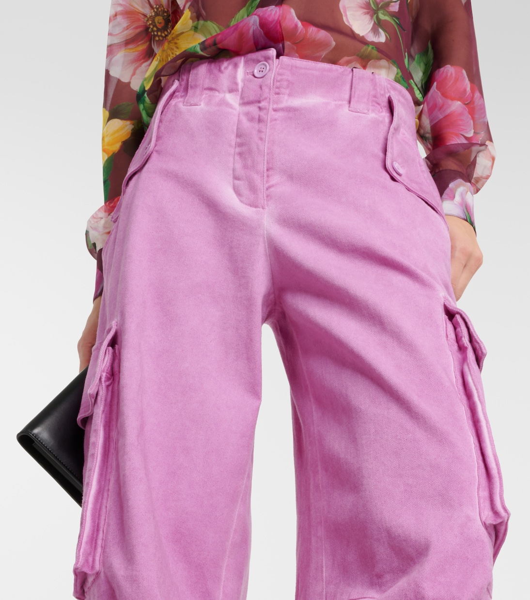 Pantaloni cargo in cotone a vita media | Dolce&Gabbana