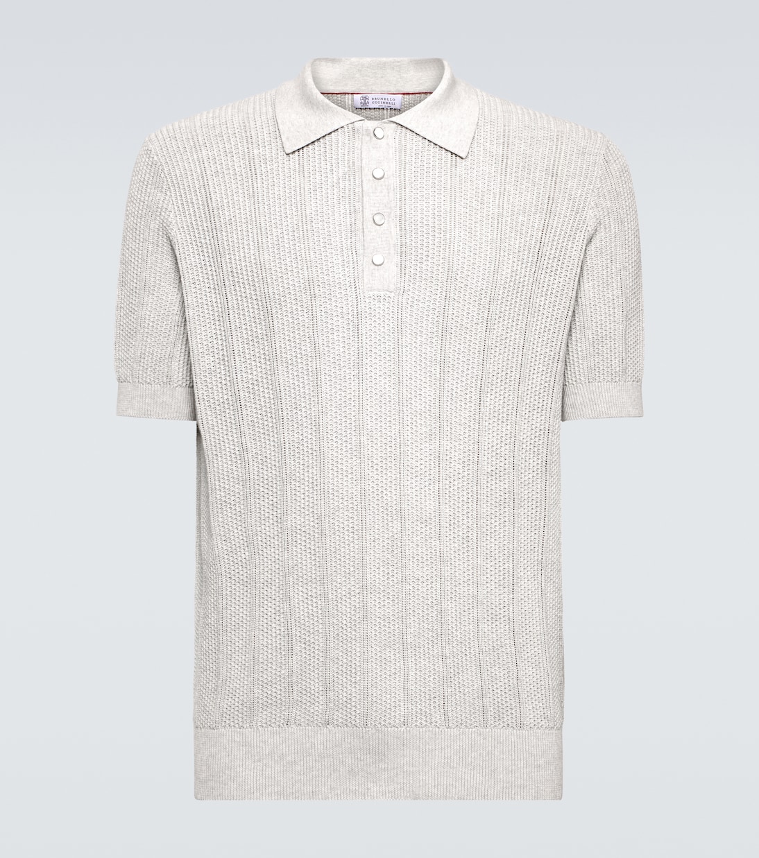 Polo acanalado de jersey de algodón | Brunello Cucinelli