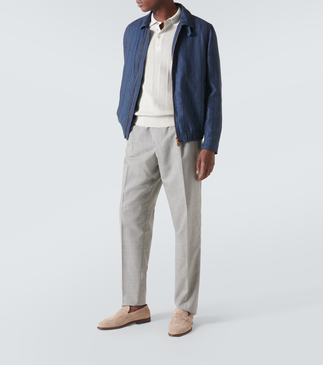 Polo acanalado de jersey de algodón | Brunello Cucinelli