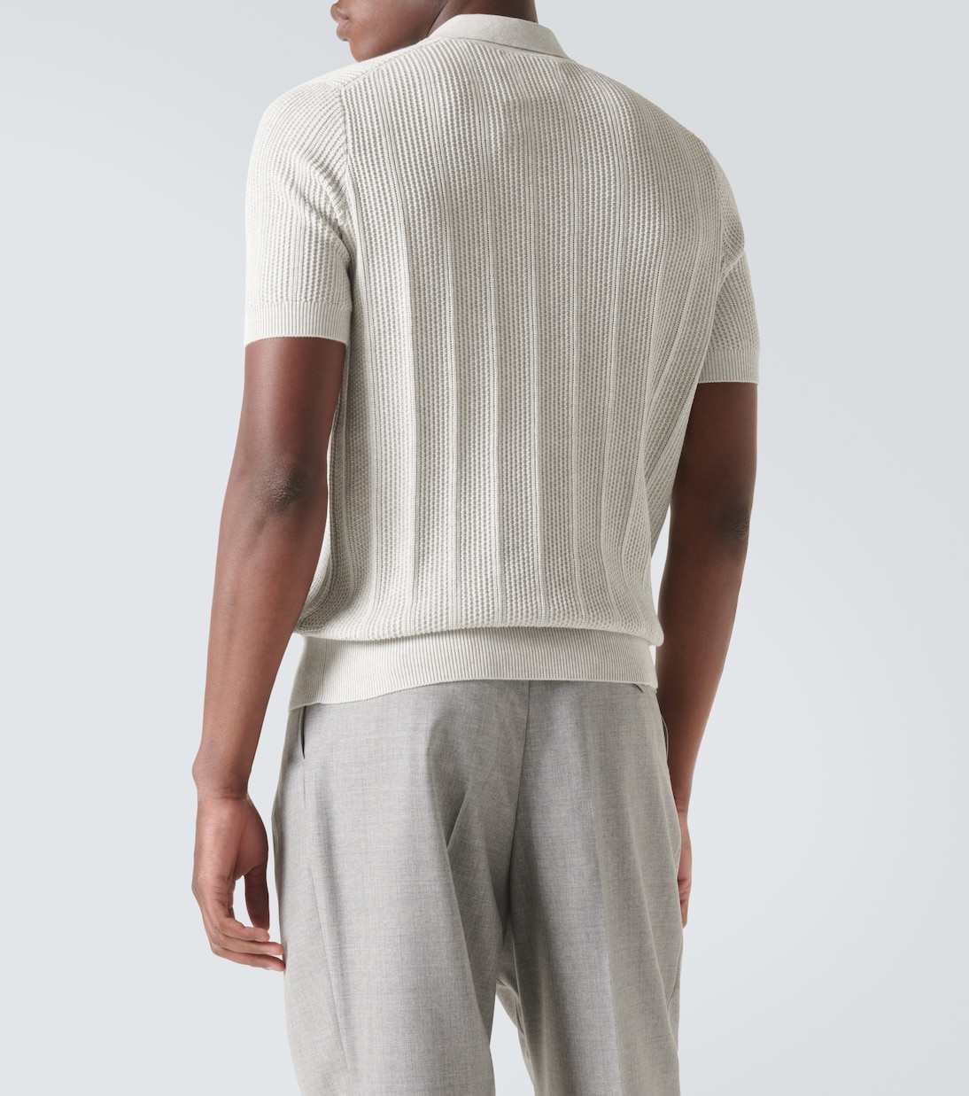 Polo acanalado de jersey de algodón | Brunello Cucinelli