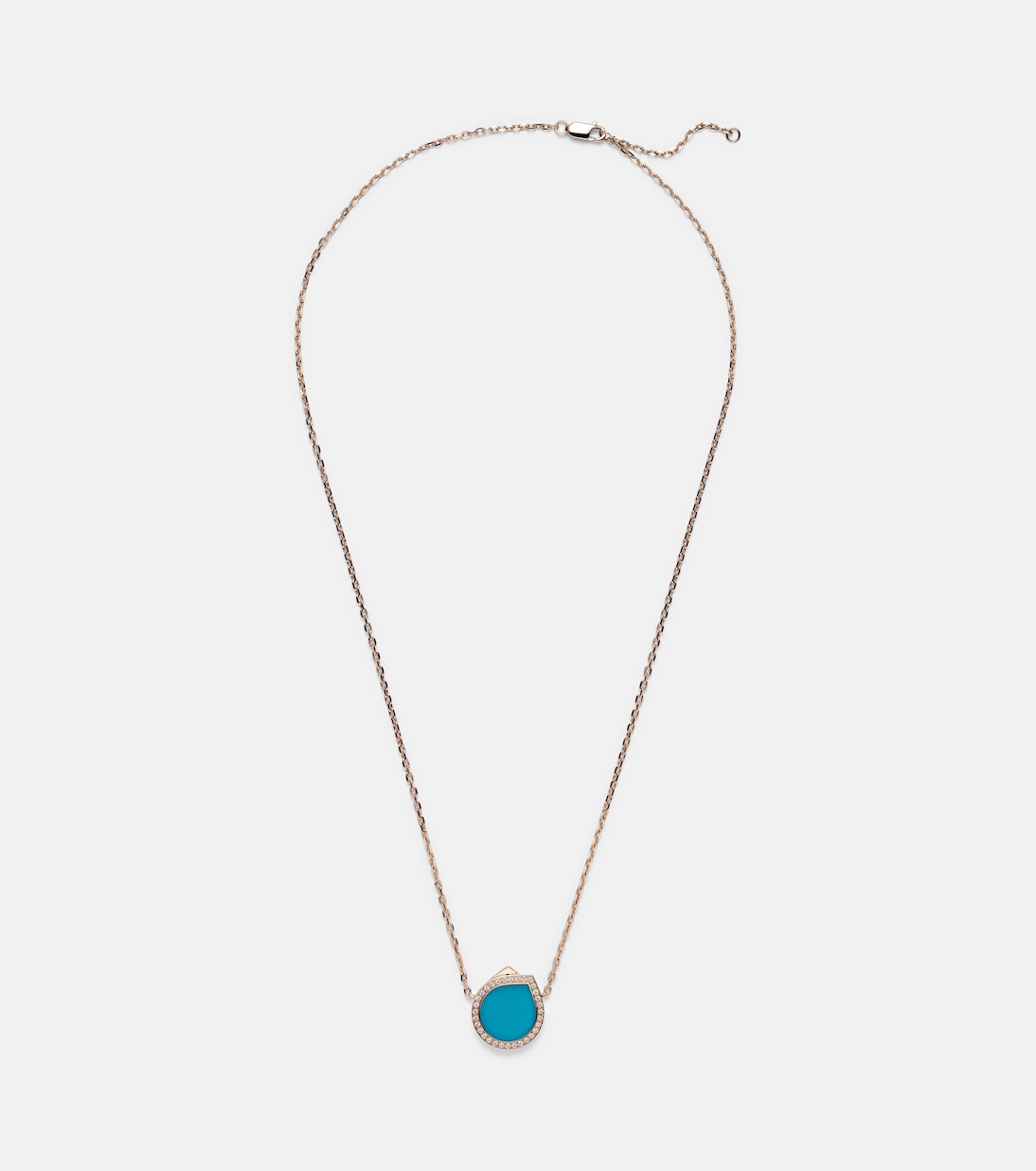 Collana giovanile in oro rosa 18kt REPOSSI Antifer con turchese e diamanti, design moderno e raffinato.