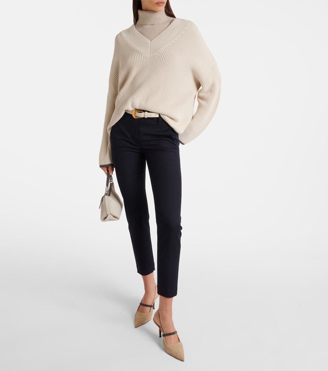 Pantalon slim en coton mélangé | Brunello Cucinelli