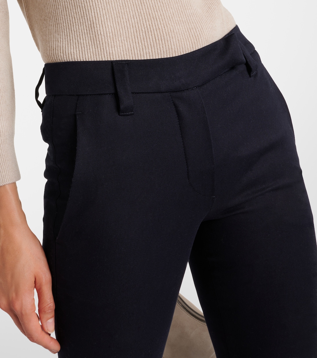 Pantalon slim en coton mélangé | Brunello Cucinelli