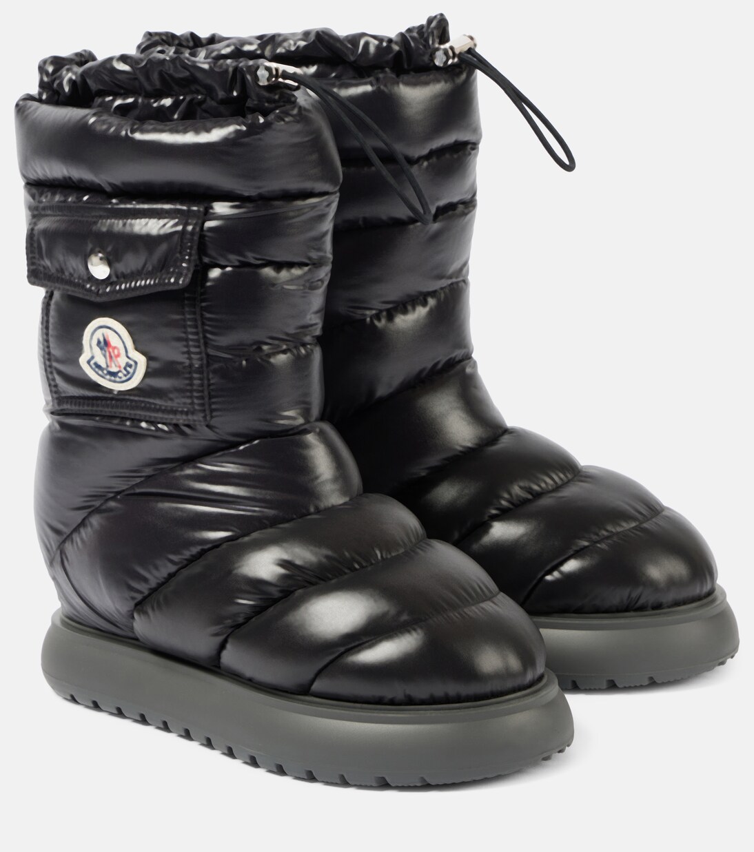 Gaia logo snow boots in black Moncler Mytheresa