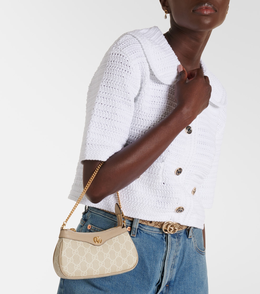 Schultertasche Ophidia Mini mit Leder | Gucci