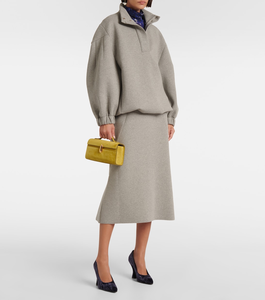 Jupe midi en coton mélangé | Dries Van Noten