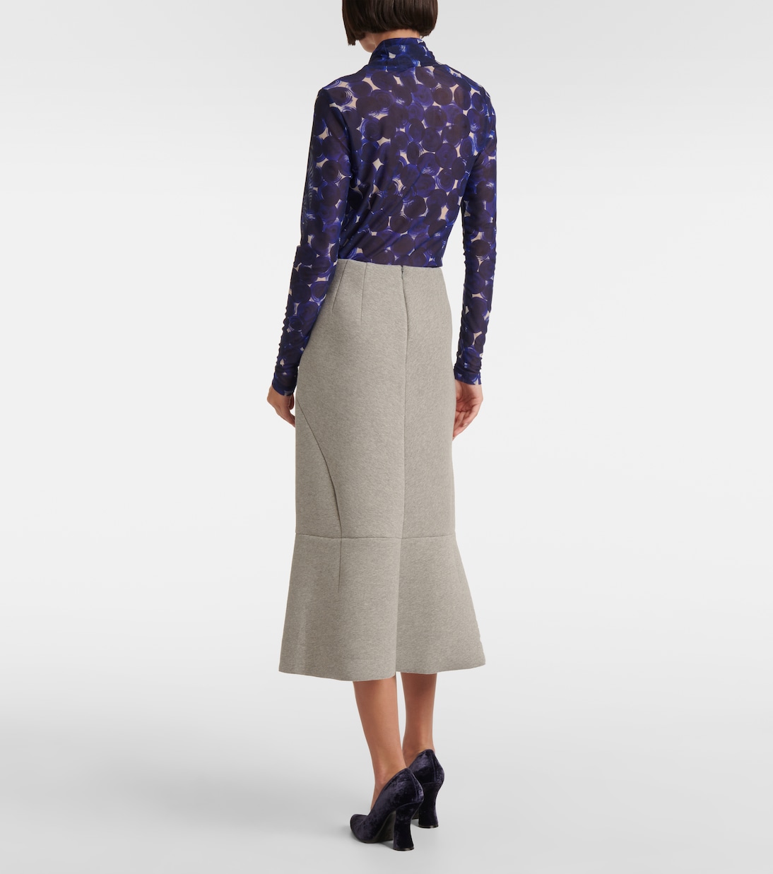 Jupe midi en coton mélangé | Dries Van Noten
