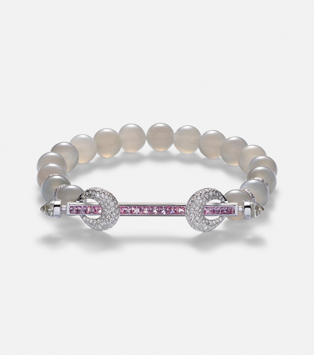 Bracciale Chakra in oro bianco 18kt con diamant e pietre preziose | Ananya