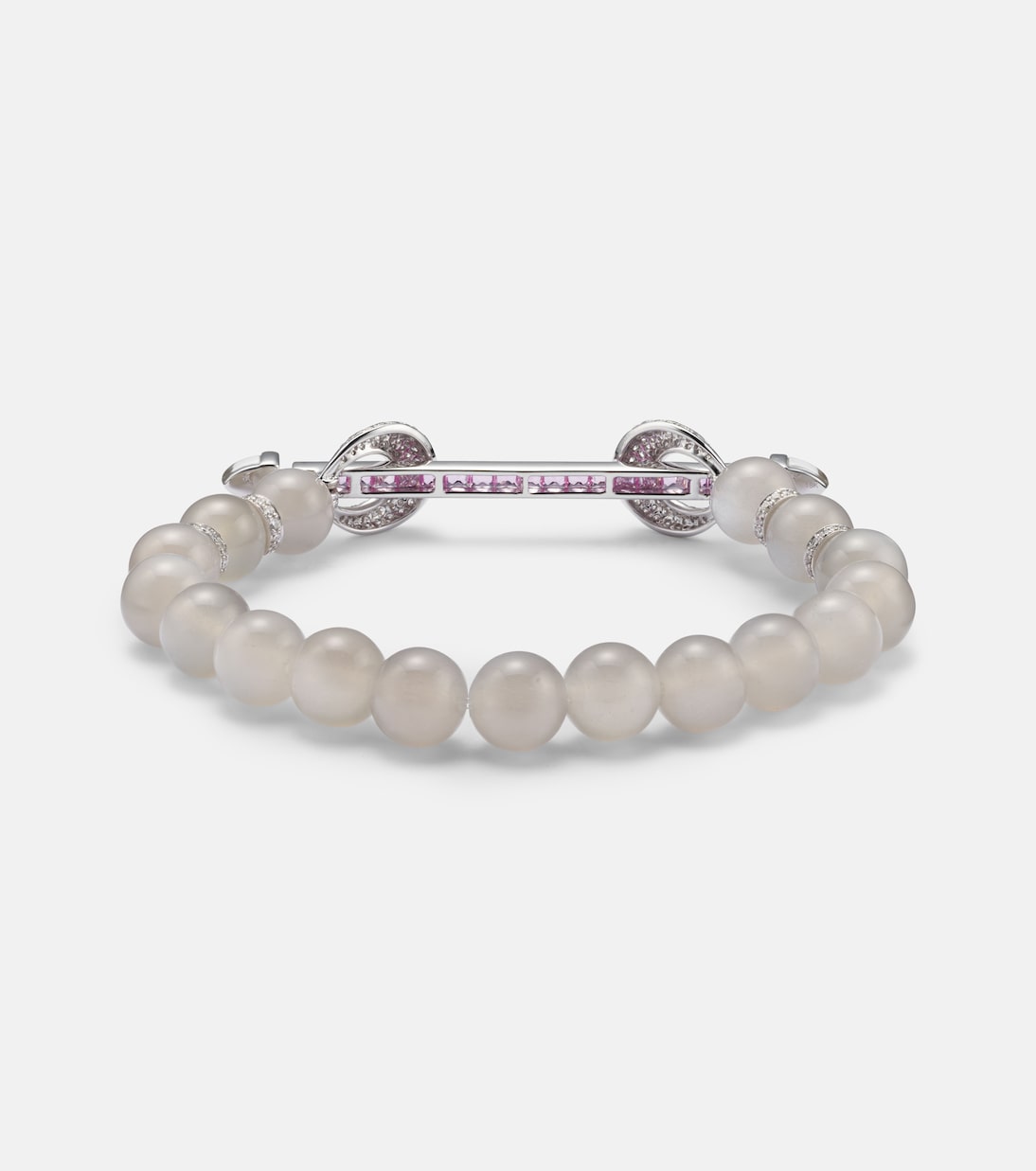 Bracciale Chakra in oro bianco 18kt con diamant e pietre preziose | Ananya