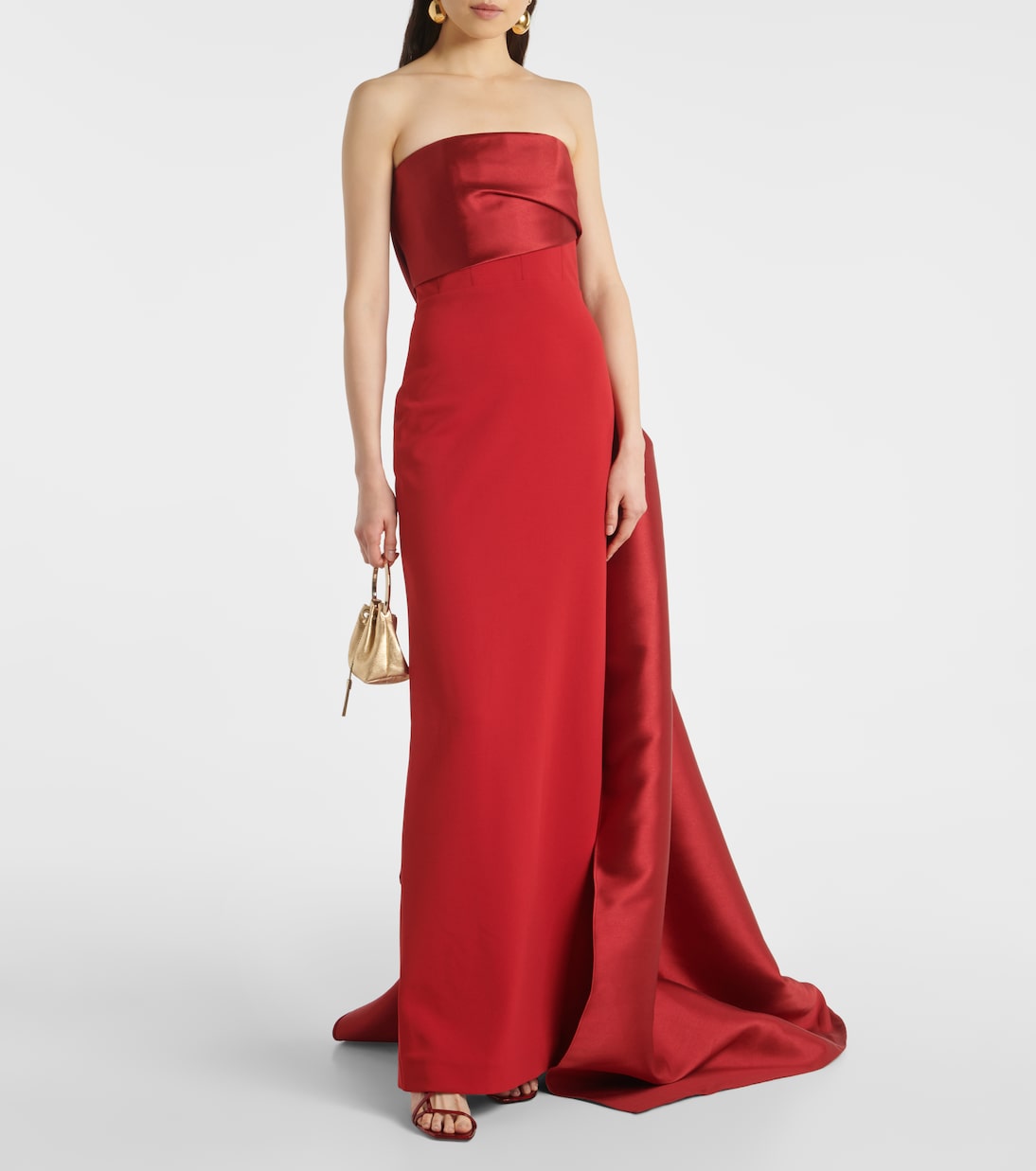 Abito lungo Kinsley in crêpe e twill | Solace London