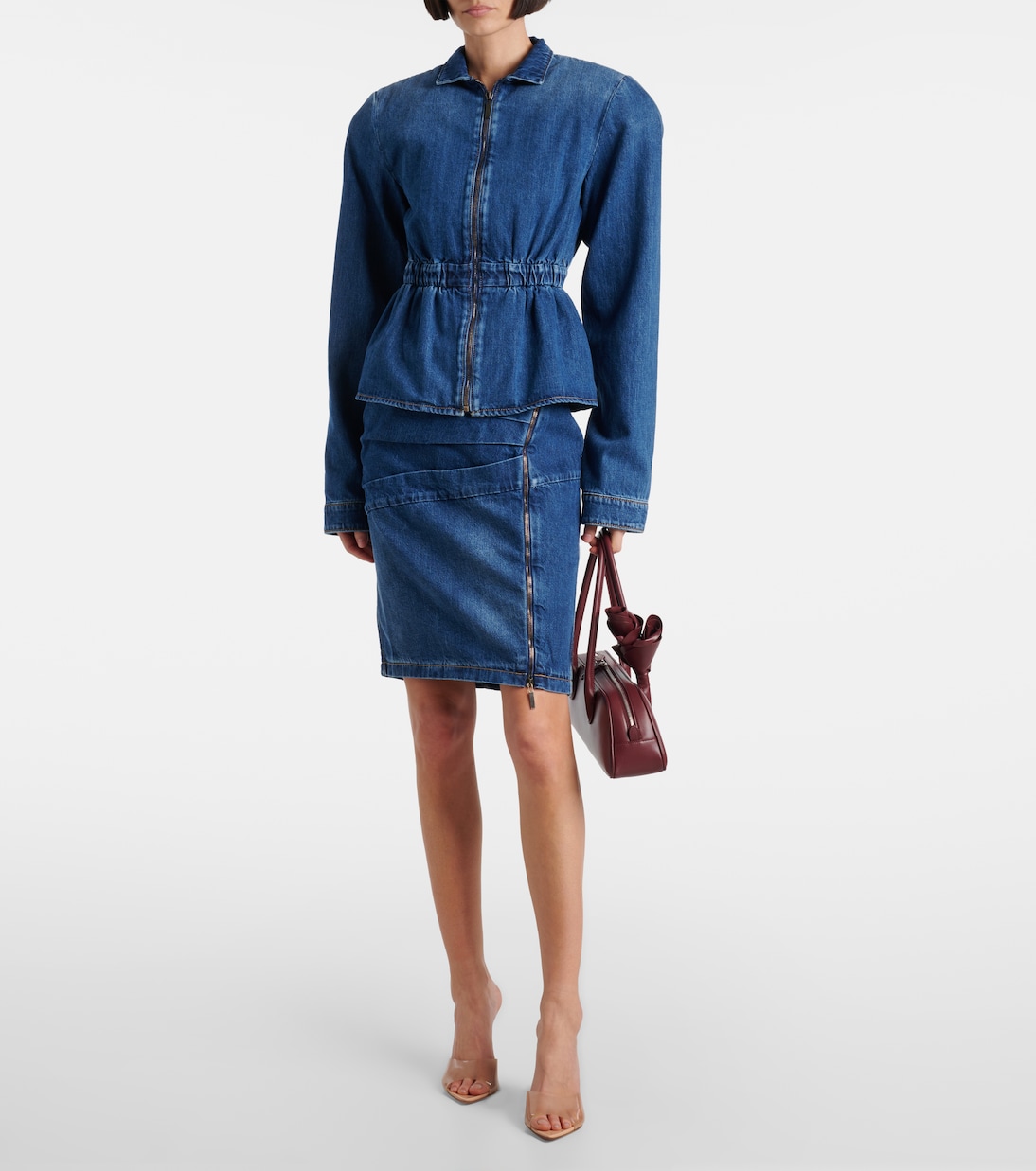 Chaqueta de denim fruncida | Nensi Dojaka