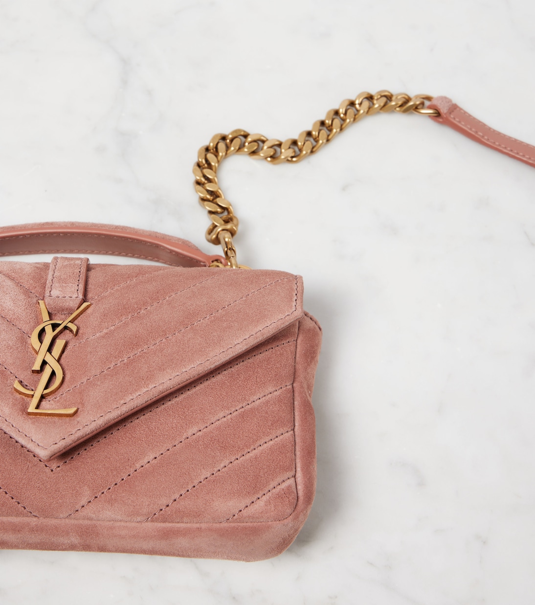 Borsa a tracolla College Mini in suede | Saint Laurent